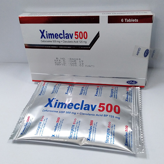 Pack Image: Ximeclav 500 mg Tablet (1 x 6)