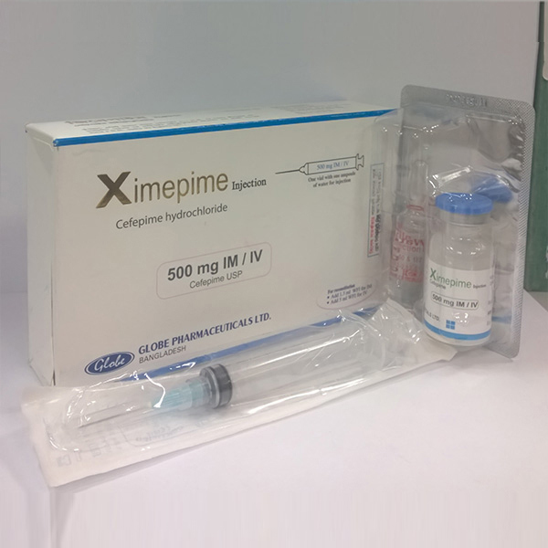 Pack Image: Ximepime 500 mg Injection (500 mg vial)
