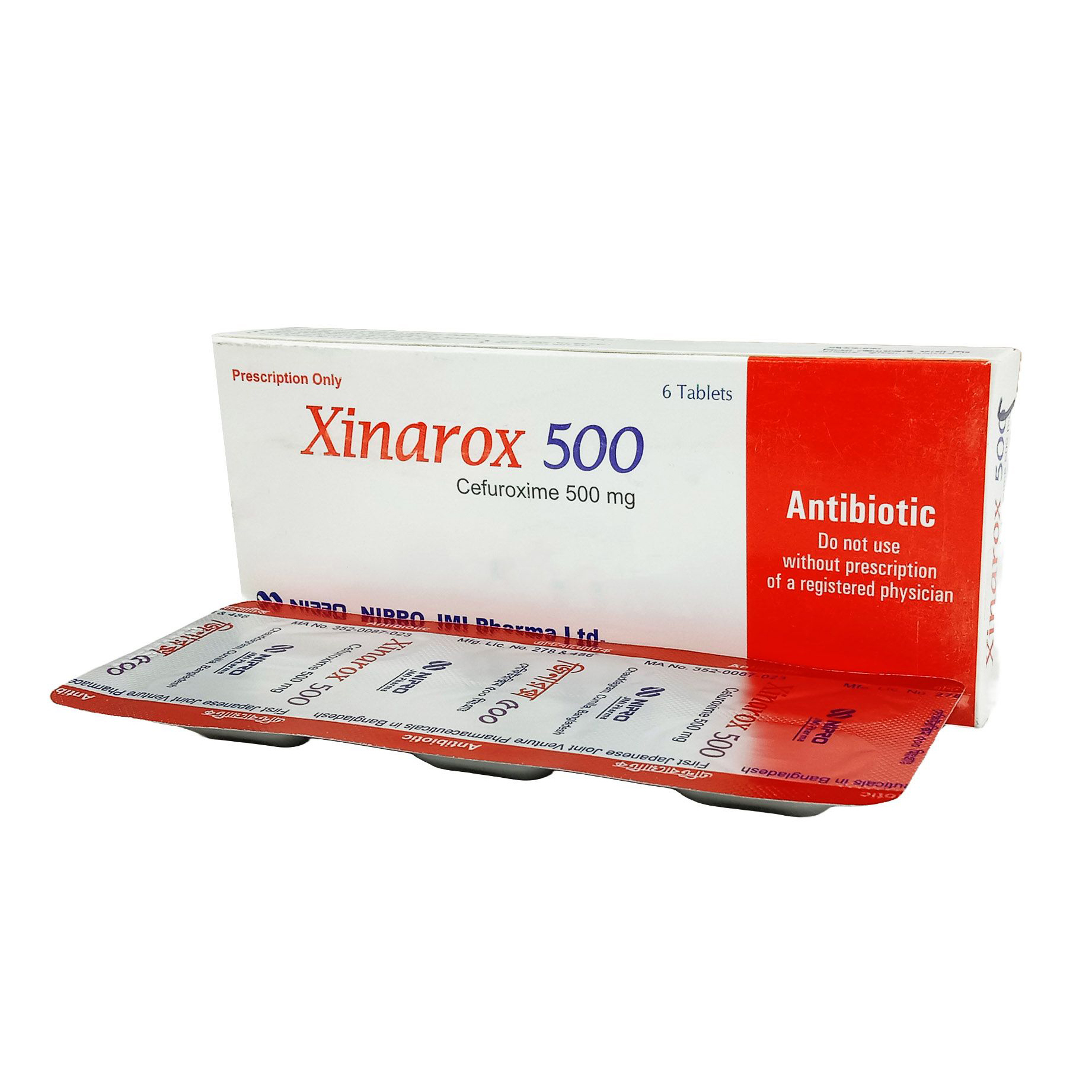 Pack Image: Xinarox 500 mg Tablet (1 x 6)