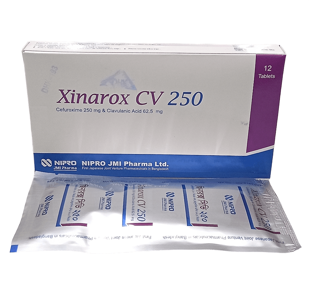Pack Image: Xinarox CV 250 mg Tablet (2 x 6)