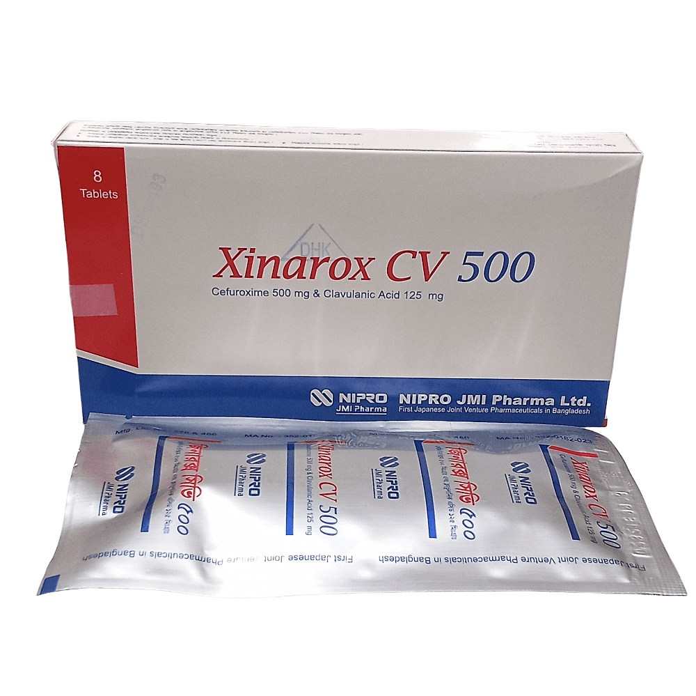Pack Image: Xinarox CV 500 mg Tablet (2 x 4)