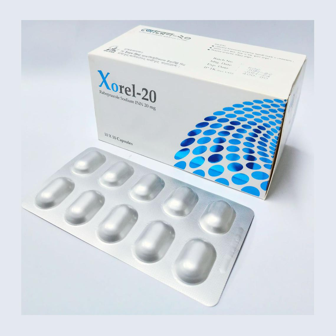 Pack Image: Xorel 20 mg Capsule (10 x 10)