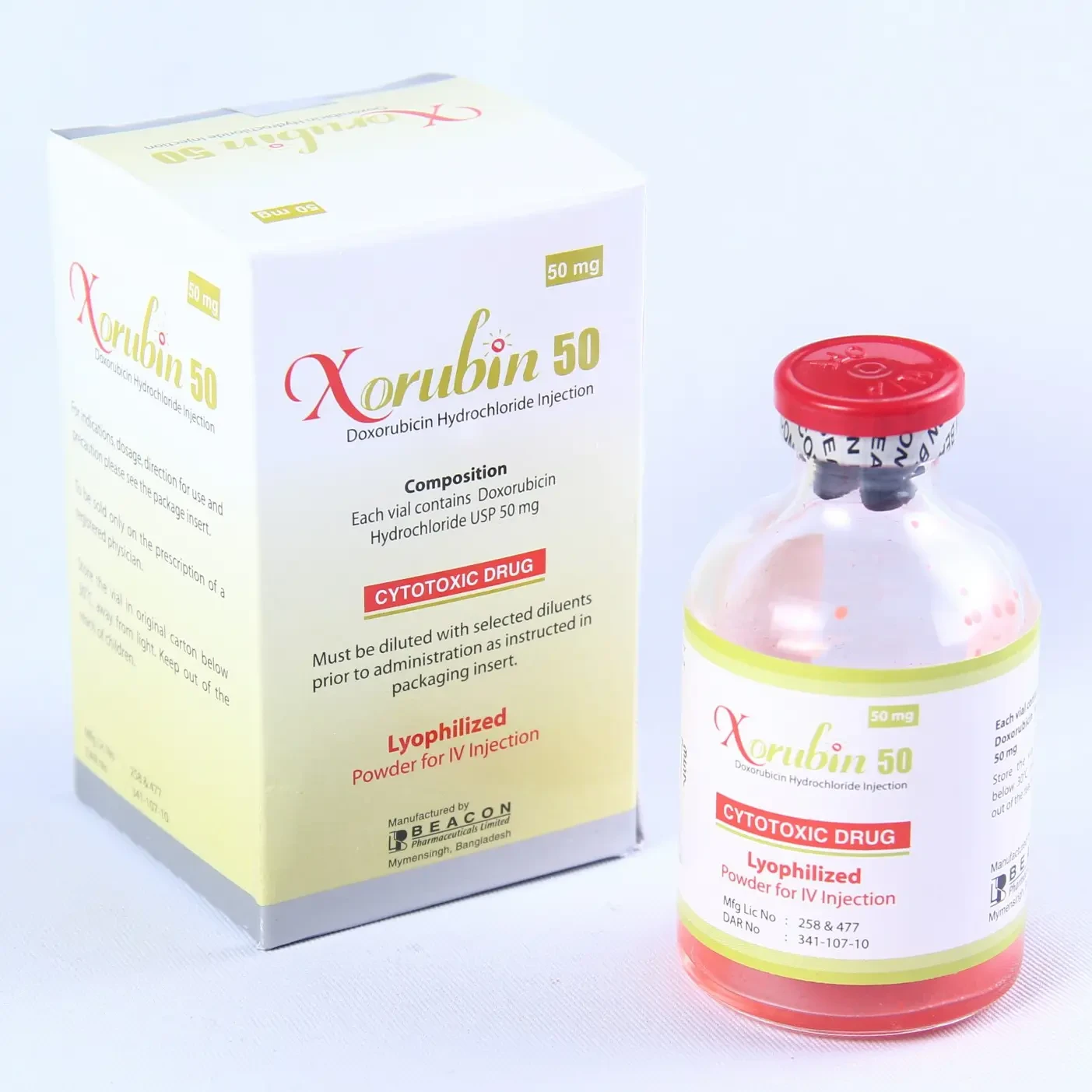 Pack Image: Xorubin 2 mg Injection (10 mg vial)
