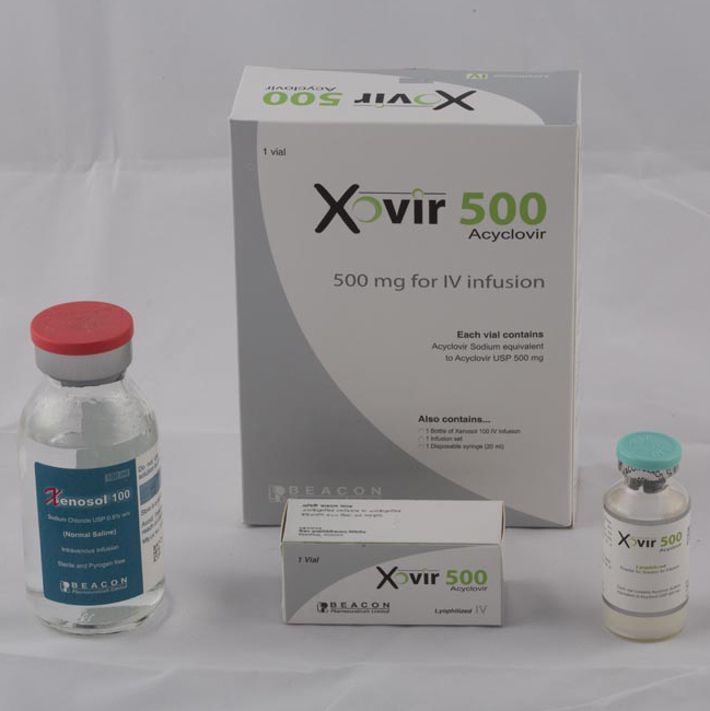 Pack Image: Xovir 500 mg Injection (500 mg vial)