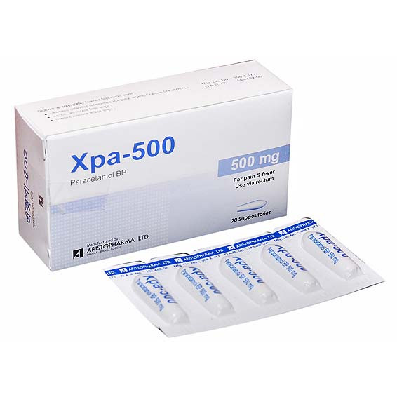 Pack Image: Xpa 500 mg Suppository (4 x 5)