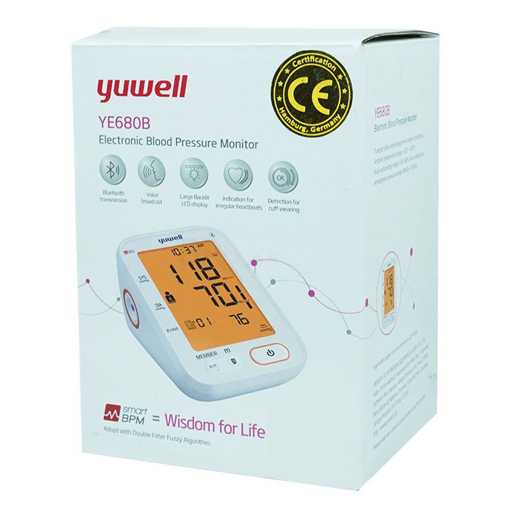 Pack Image: Yuwell (YE680B) Digital blood BP Monitor Device (Each device)