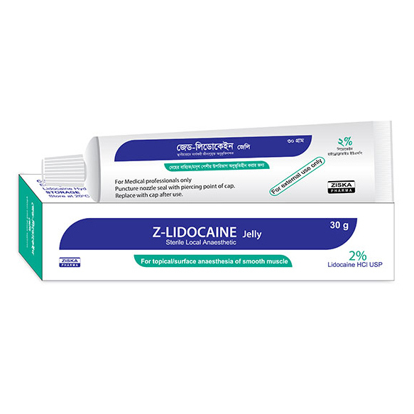 Pack Image: Z-Lidocaine 2% Gel (30 gm tube)