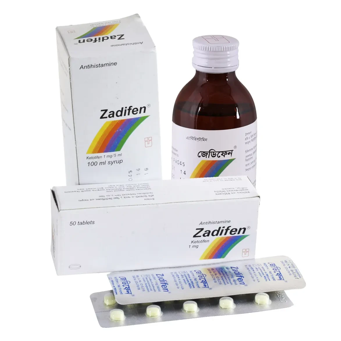 Pack Image: Zadifen 1 mg Syrup (100 ml bottle)