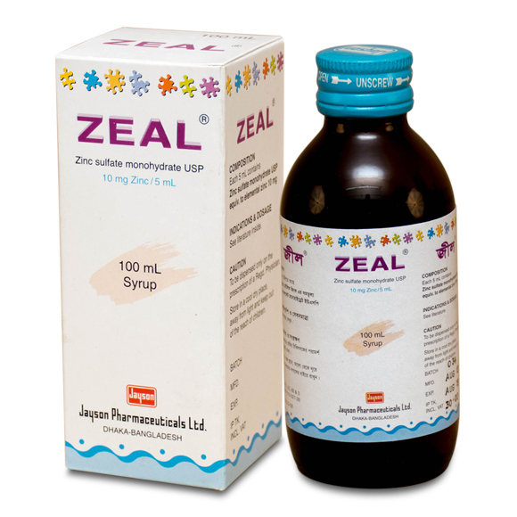 Pack Image: Zeal 10 mg Syrup (100 ml bottle)