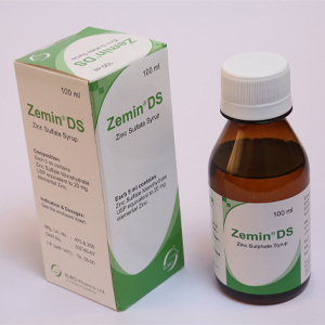 Pack Image: Zemin DS 20 mg Syrup (100 ml bottle)