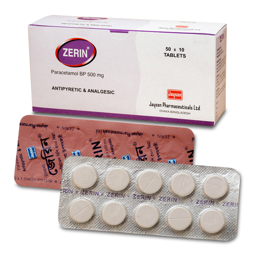 Pack Image: Zerin 500 mg Tablet (50 x 10)