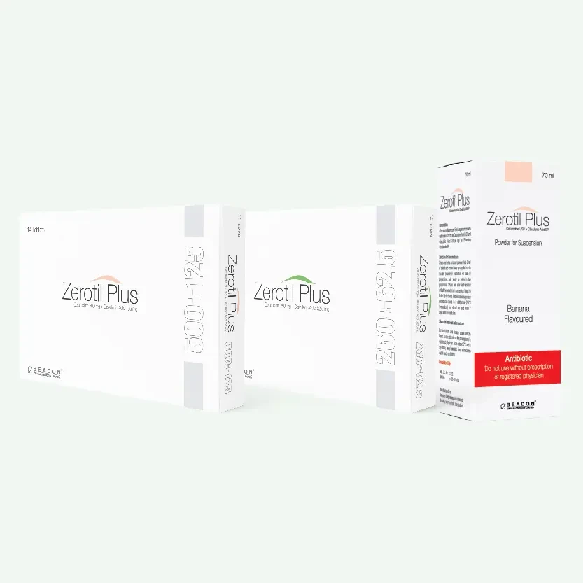 Pack Image: Zerotil plus (125 mg Suspension (70 ml bottle)