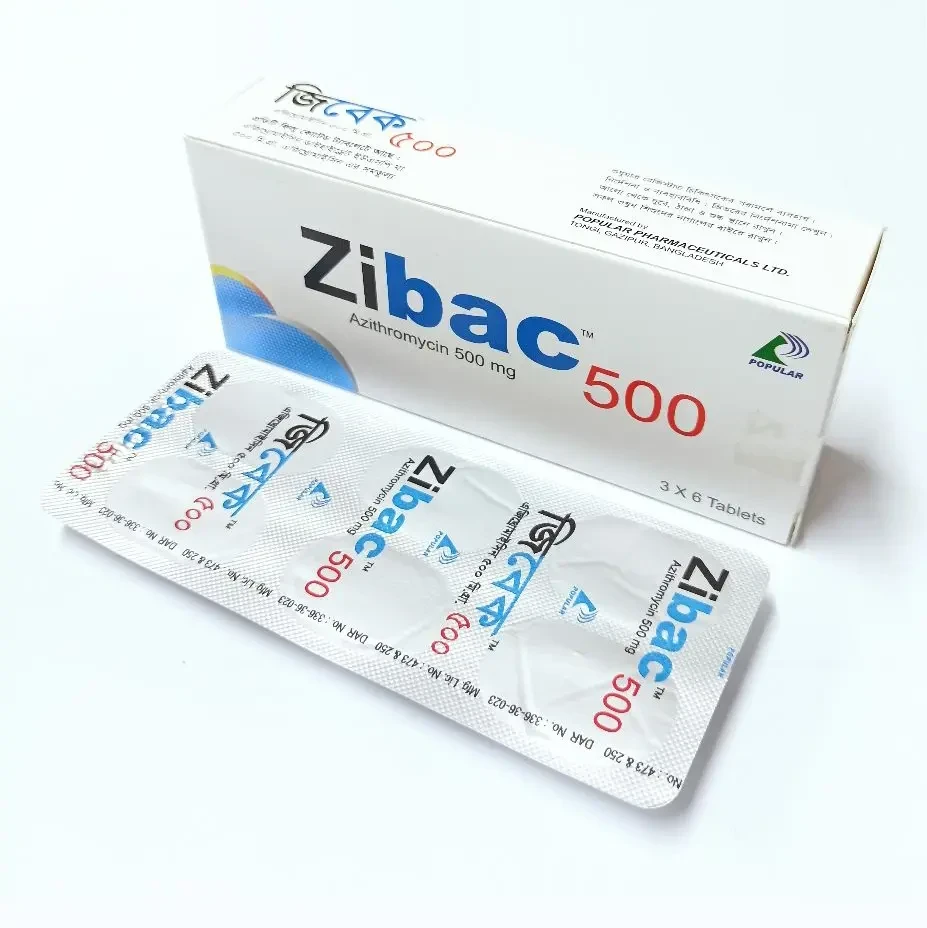 Pack Image: Zibac 500 mg Tablet (3 x 6)