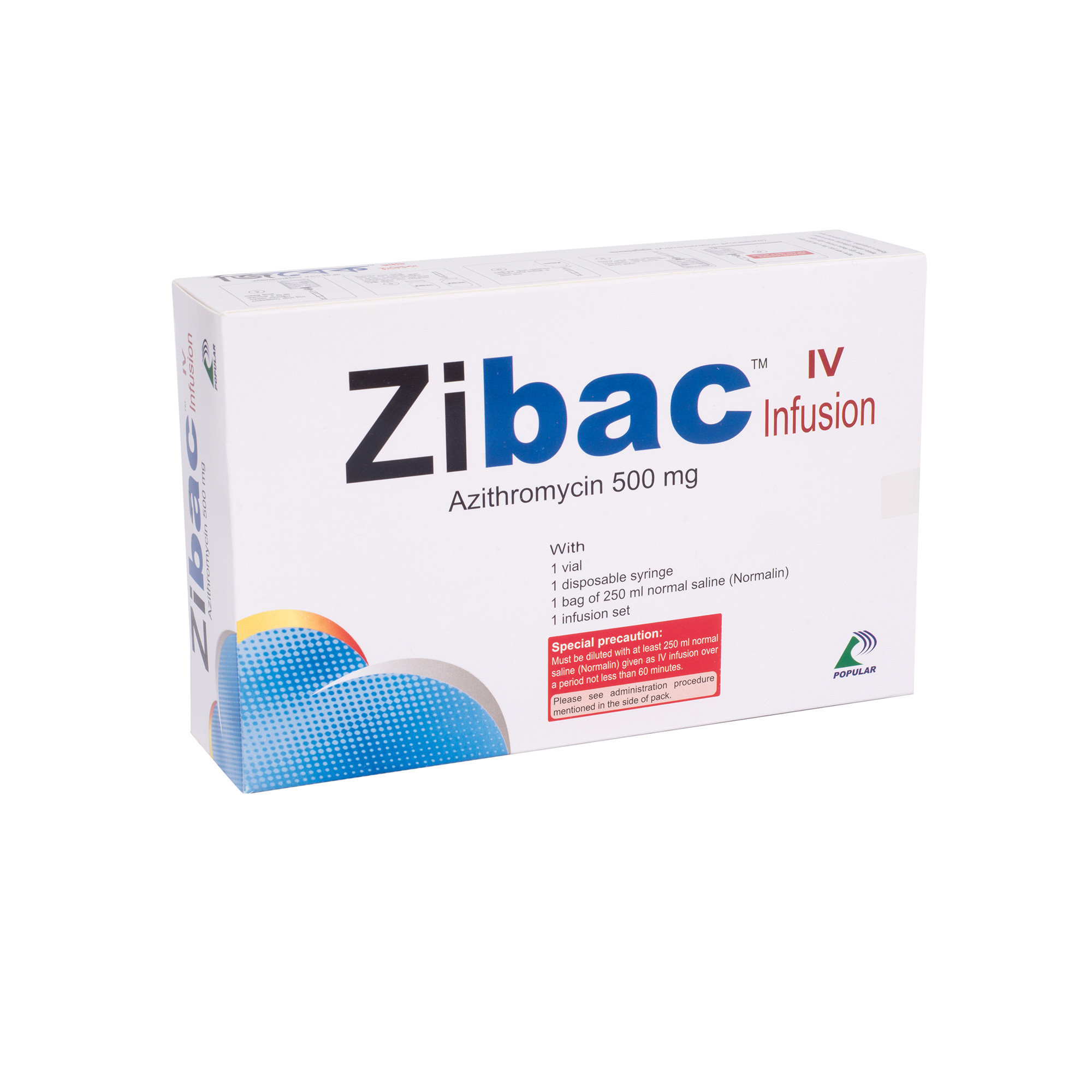 Pack Image: Zibac 500 mg Injection (500 mg vial)