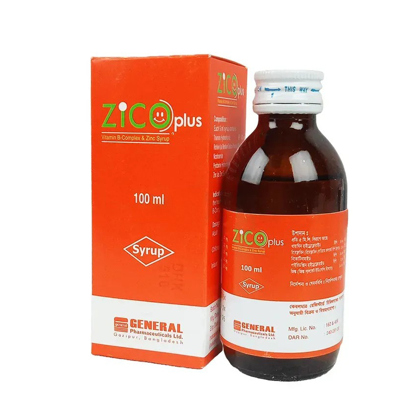 Pack Image: Zico Plus  Syrup (100 ml bottle)