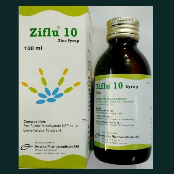 Pack Image: Ziflu 10 mg Syrup (100 ml bottle)