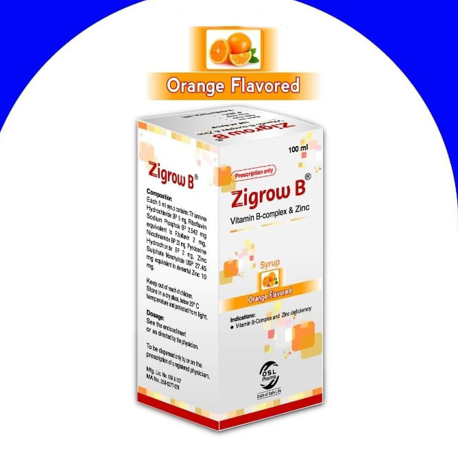 Pack Image: Zigrow B  Syrup (100 ml bottle)