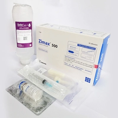 Pack Image: Zimax 500 mg Injection (500 mg vial)