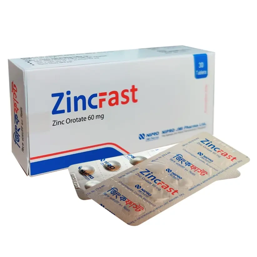 Pack Image: ZincFast 60 mg Tablet (3 x 10)