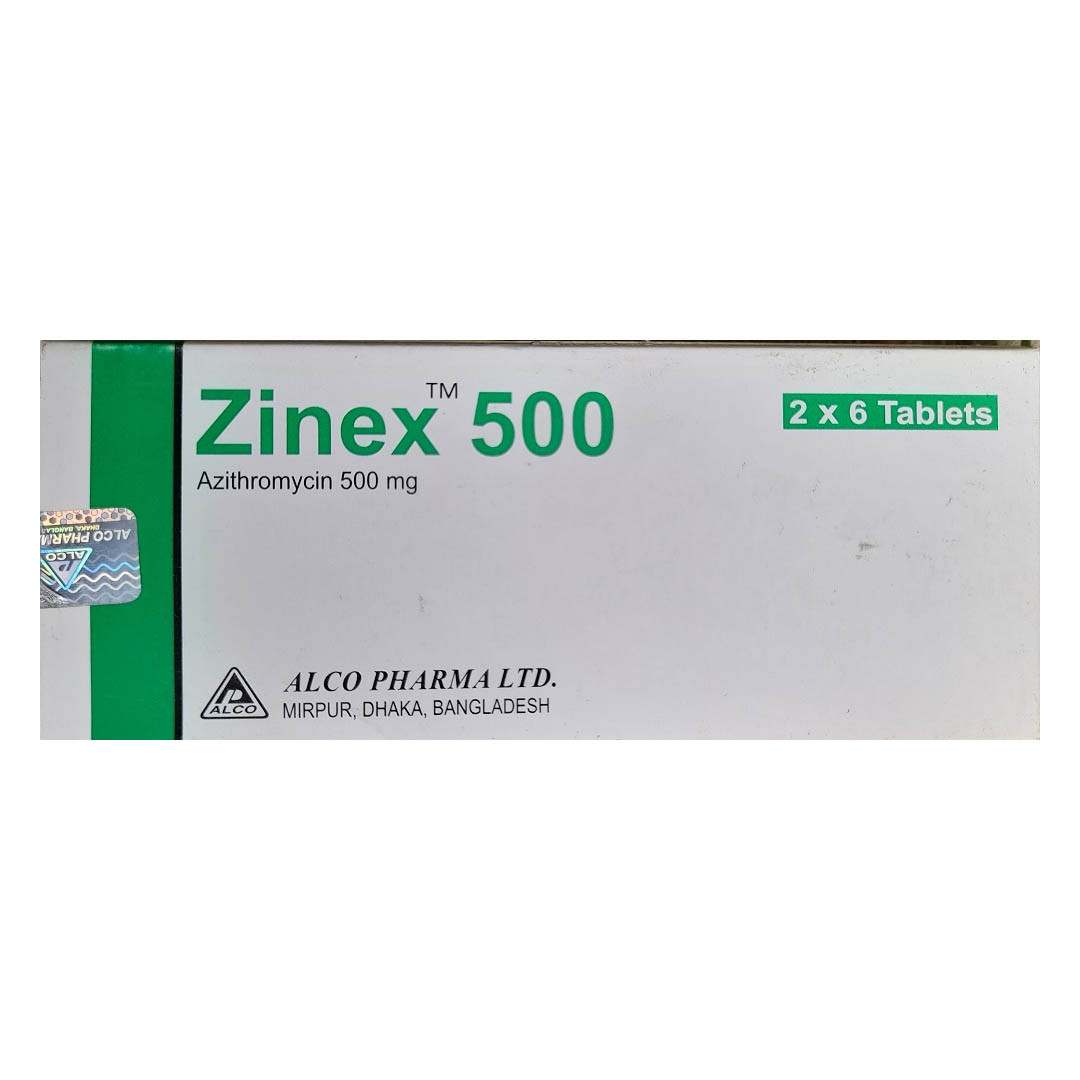 Pack Image: Zinex 500 mg Tablet (2 x 6)