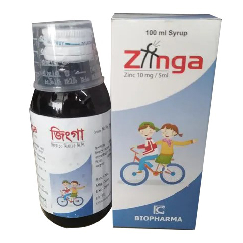 Pack Image: Zinga 10 mg Syrup (100 ml bottle)