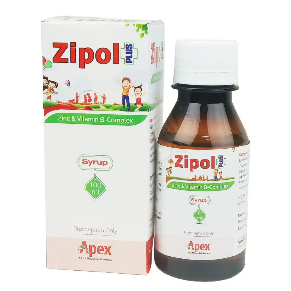 Pack Image: Zipol Plus Syrup (100 ml bottle)