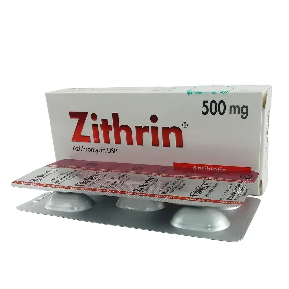 Pack Image: Zithrin 500 mg Tablet (3 x 5)