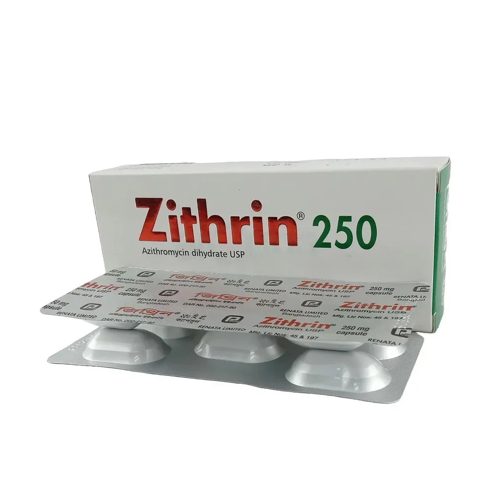 Pack Image: Zithrin 250 mg Capsule (3 x 5)