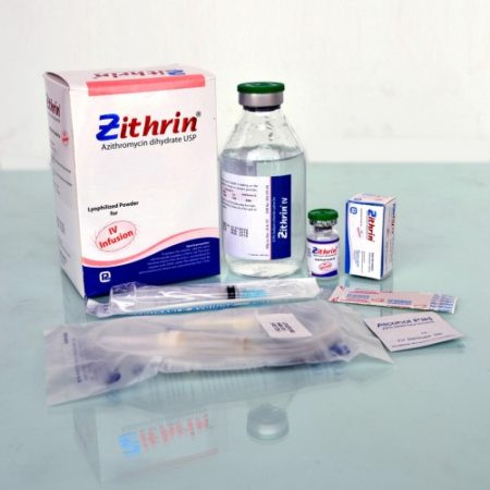 Pack Image: Zithrin 500 mg Injection (500 mg vial)