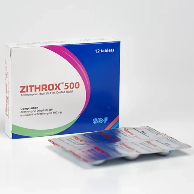 Pack Image: Zithrox 500 mg Tablet (2 x 6)