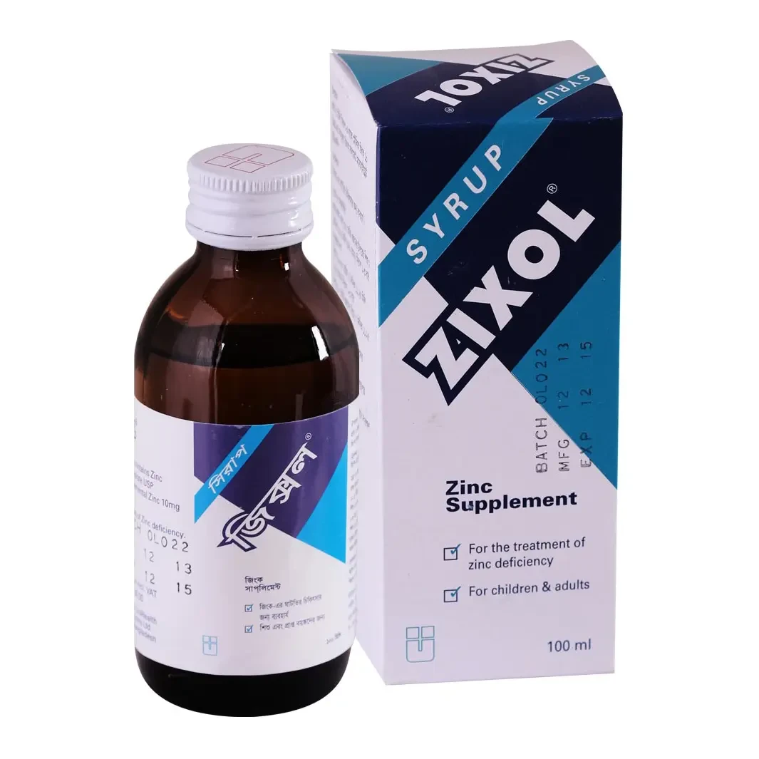 Pack Image: Zixol 10 mg Syrup (100 ml bottle)