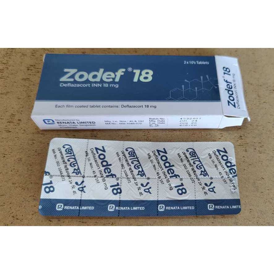 Pack Image: Zodef 18 mg Tablet (2 x 10)