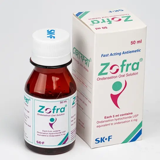 Pack Image: Zofra 4 mg Oral Solution (50 ml bottle)