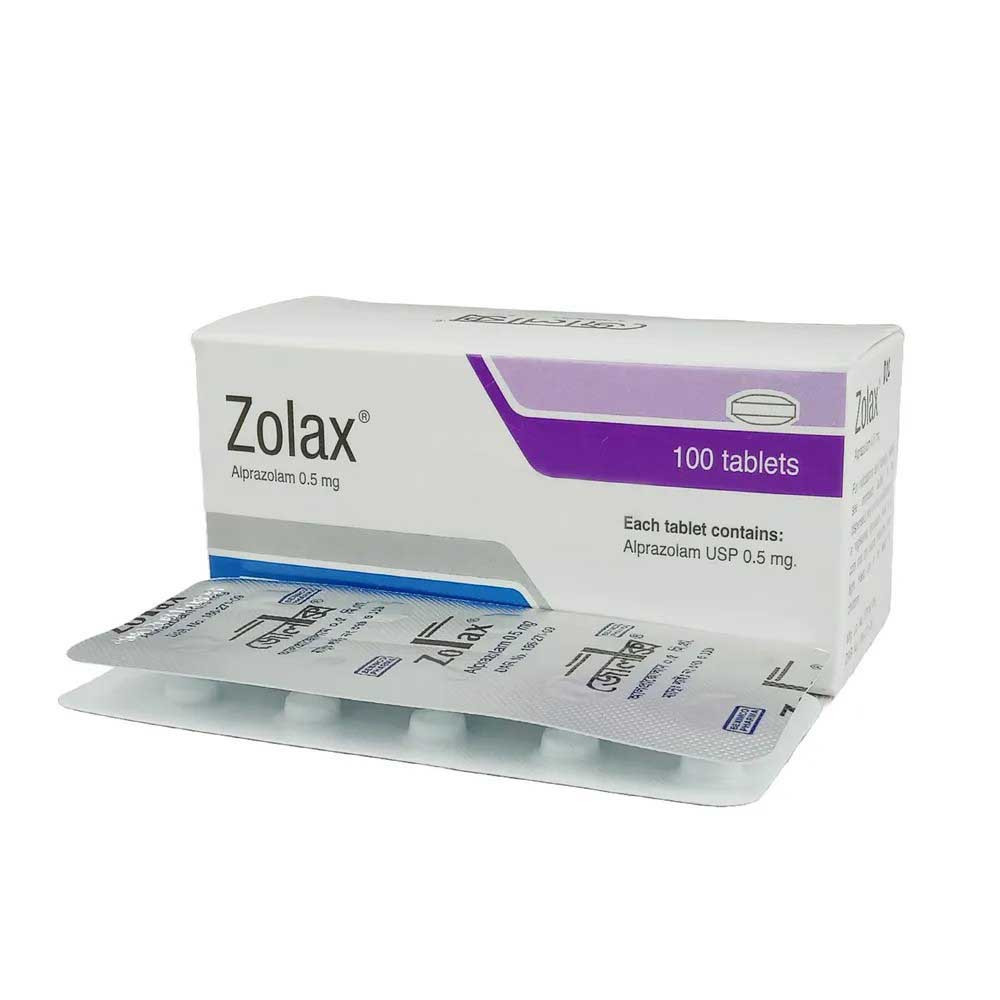 Pack Image: Zolax 0.5 mg Tablet (10 x 10)