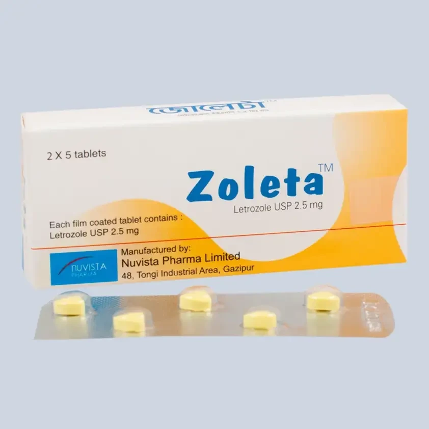 Pack Image: Zoleta 2.5 mg Tablet (2 x 5)