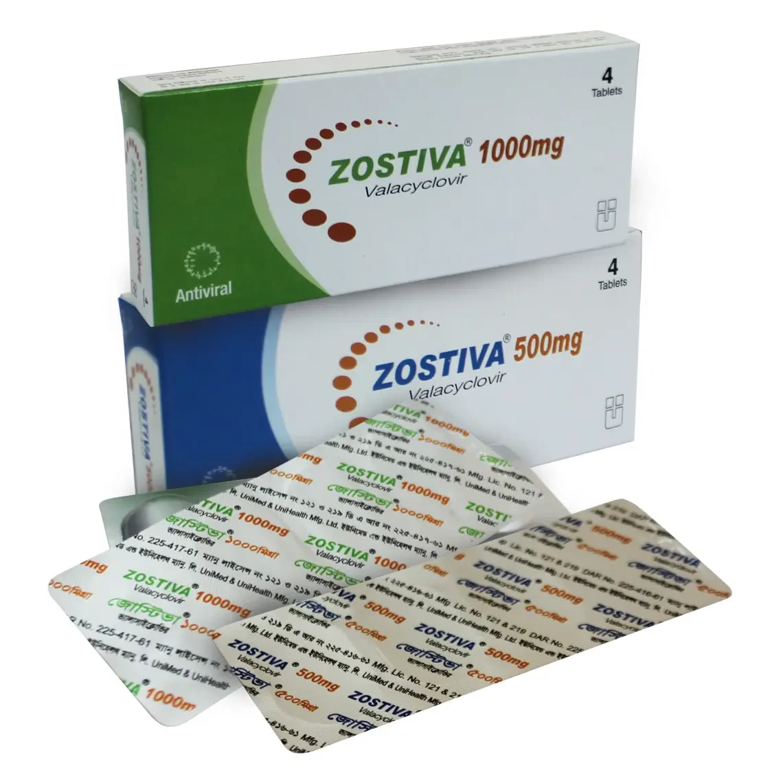 Pack Image: Zostiva 1 gm Tablet (1 x 4)