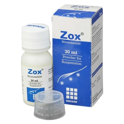 Pack Image: Zox 100 mg Suspension (30 ml bottle)