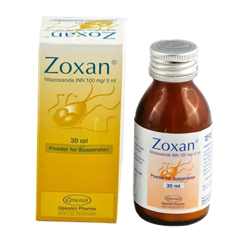 Pack Image: Zoxan 100 mg Suspension (30 ml bottle)