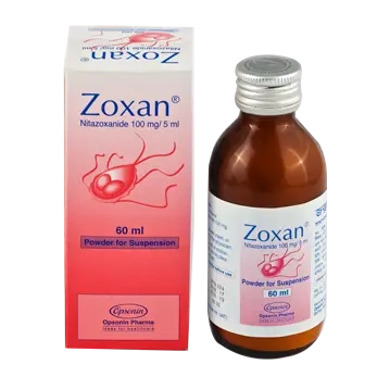 Pack Image: Zoxan 100 mg Suspension (60 ml bottle)