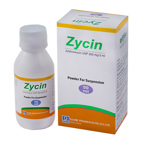 Pack Image: Zycin 200 mg Suspension (50 ml bottle)