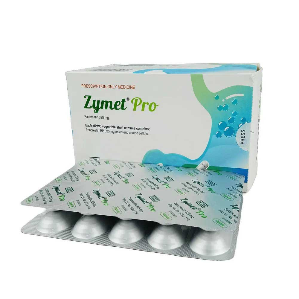 Pack Image: Zymet Pro 325 mg Capsule (9 x 10)