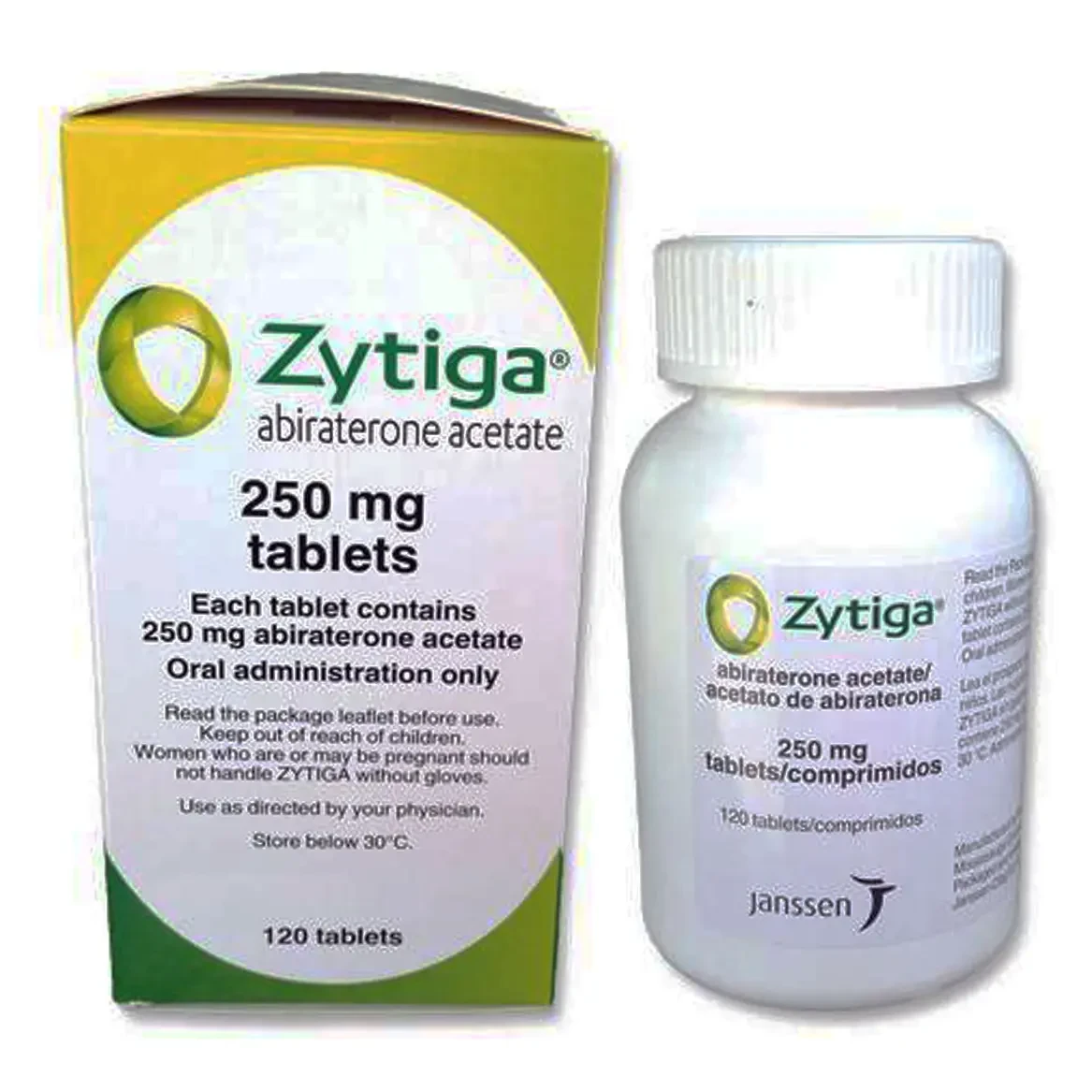 Pack Image: Zytiga 250 mg Tablet (1 x 120)