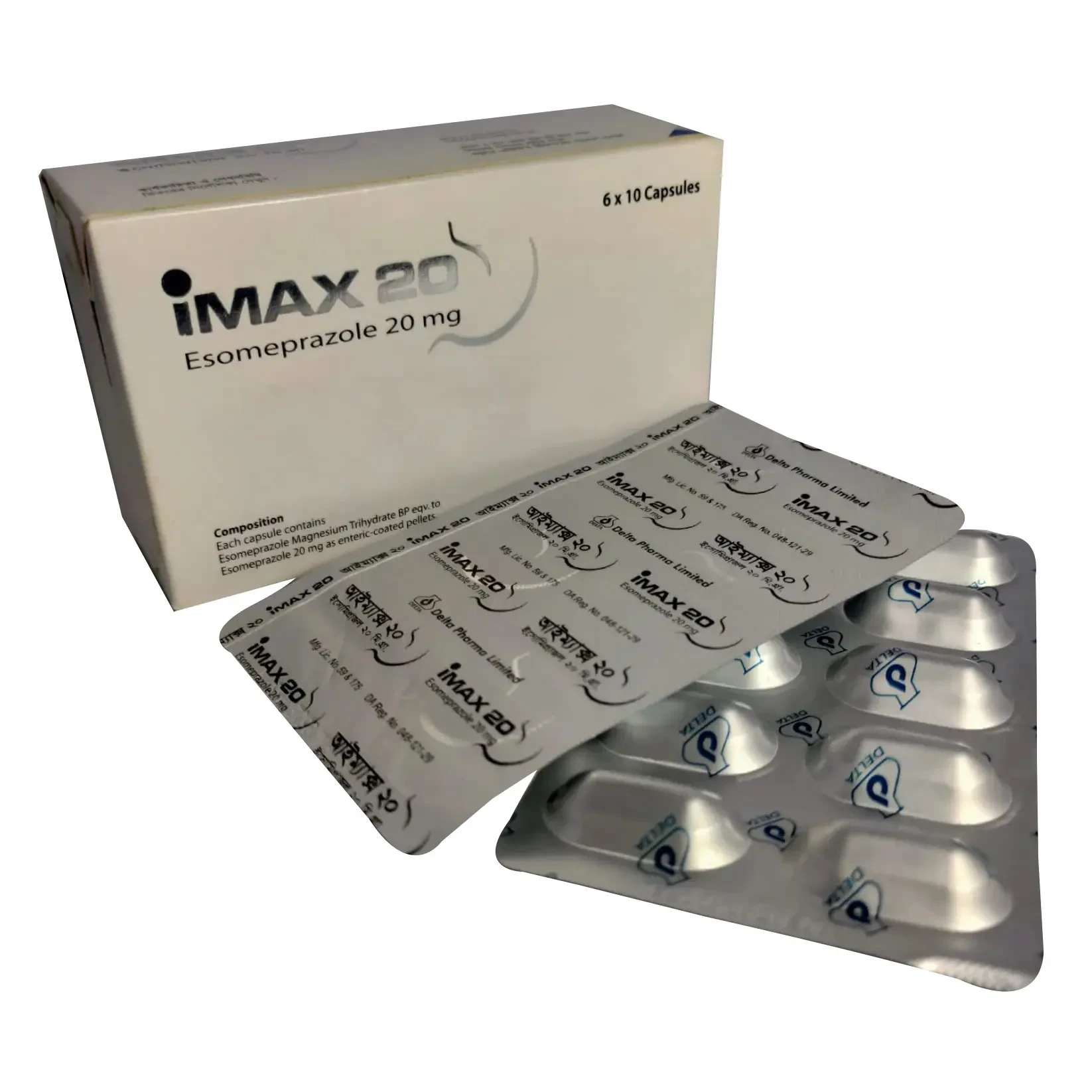 Pack Image: iMAX 20 mg Capsule (6 x 10)